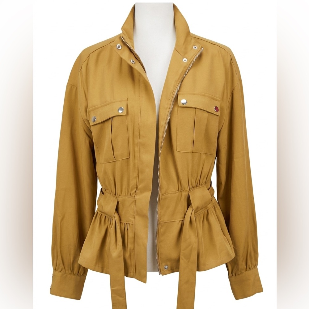Nine West Utility Drawstring Jacket in Camel